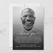 Moderne zwart-wit foto begrafenis bedankkaart (Voorkant)