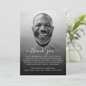Moderne zwart-wit foto begrafenis bedankkaart (Staand voorkant)