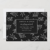 Moderne Zwart&Wit Foto Botanische 'Save the Date' Save The Date (Achterkant)