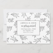 Moderne Zwart-Wit Foto Botanische 'Save the Date' Save The Date (Achterkant)