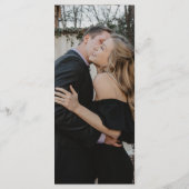 Moderne zwart-wit foto bruiloft menu (Achterkant)