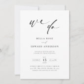 Moderne zwart-wit foto bruiloft uitnodiging (Voorkant)