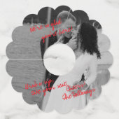 Moderne zwart-wit foto bruiloft wijn charme wijnglaslabel (Voorkant)