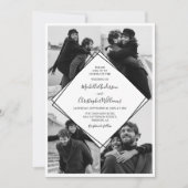 Moderne Zwart-Wit Foto Collage Bruiloft Kaart (Voorkant)