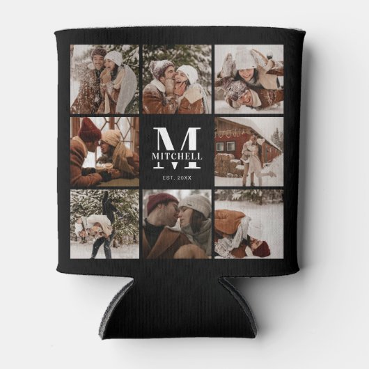 Moderne zwart-wit foto collage Keepsake Blikjeskoeler (Voorkant)