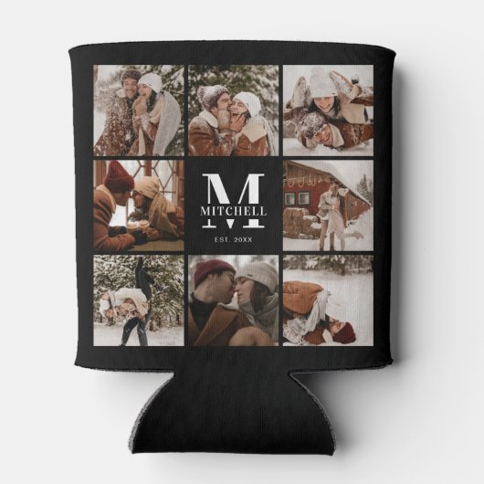 Moderne zwart-wit foto collage Keepsake Blikjeskoeler (Achterkant)