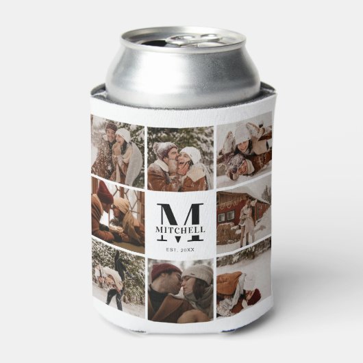 Moderne zwart-wit foto collage Keepsake Blikjeskoeler (Blikje Voorkant)