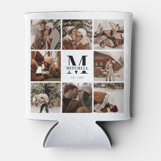 Moderne zwart-wit foto collage Keepsake Blikjeskoeler (Voorkant)