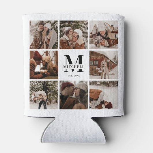 Moderne zwart-wit foto collage Keepsake Blikjeskoeler (Achterkant)