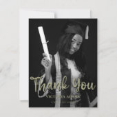 Moderne zwart-wit foto diploma bedankkaart (Voorkant)