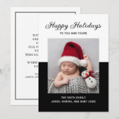 Moderne zwart-wit foto Fijne Feestdagen Foto Holi Feestdagenkaart (Voorkant / Achterkant)