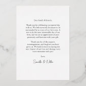 Moderne zwart-wit foto Folie dank u kaart (Achterkant)