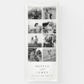 Moderne zwart-wit foto galerij bruiloft spandoek (Verticaal)