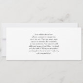 Moderne zwart-wit foto geboorte aankondiging (Achterkant)