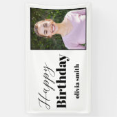 Moderne zwart-wit foto Happy Birthday Spandoek (Verticaal)