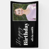 Moderne zwart-wit foto Happy Birthday Spandoek (Verticaal)