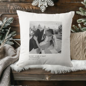 Moderne Zwart & Wit Foto Kerst Elegant Cadeau Kussen