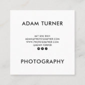 Moderne zwart-wit foto minimale fotografie vierkante visitekaartje (Achterkant)