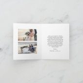Moderne zwart-wit foto minimalistische bruiloft bedankkaart (Binnen)