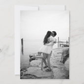 Moderne zwart-wit foto minimalistische bruiloft kaart (Achterkant)