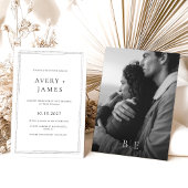 Moderne zwart-wit foto minimalistische bruiloft kaart