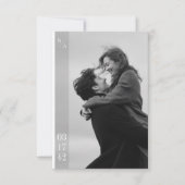Moderne zwart-wit foto QR-code bruiloft Save The Date (Voorkant)