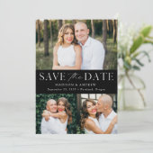 Moderne zwart-wit foto QR-code save-the-date Save The Date (Staand voorkant)