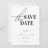 Moderne zwart-wit foto Save the Date (Voorkant)