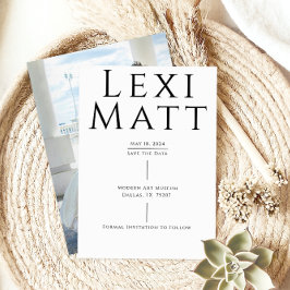 Moderne zwart-wit foto Save the Date