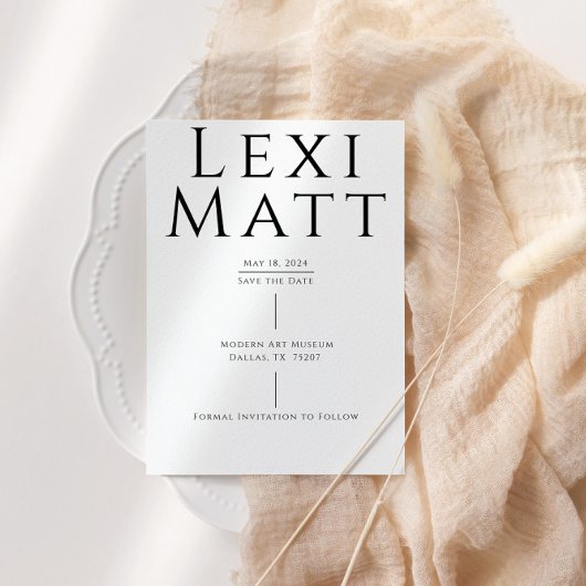 Moderne zwart-wit foto Save the Date