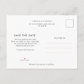 Moderne Zwart-Wit Foto Save the Date Aankondiging (Achterkant)