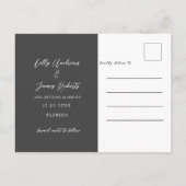 Moderne zwart-wit foto save the date briefkaart (Achterkant)