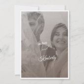 Moderne Zwart&Wit Foto Save the Date Kaart (Achterkant)