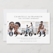 moderne zwart-wit foto save the date kaart (Voorkant)