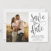 Moderne Zwart-Wit Foto Save the Date Trouwkaart (Voorkant)