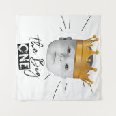 Moderne zwart-wit foto voor eerste verjaardag wandkleed (Voorkant (horizontaal))