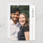 Moderne zwart-wit foto Vrolijk kerstfeest Feestdagenkaart (Achterkant)