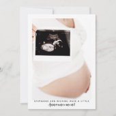 Moderne zwart-wit foto zwangerschapsaankondiging aankondiging (Voorkant)