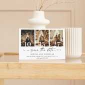 Moderne zwart-wit fotocollage - Minimalistisch Save The Date