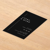 Moderne zwart-wit fotocollage QR-code bruiloft Acryl Uitnodigingen (Laagn)