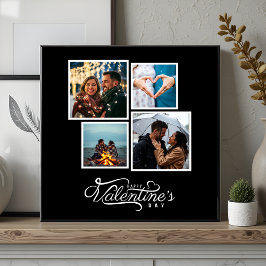 Moderne zwart-wit fotocollage Valentijnse Tegeltje