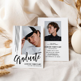 Moderne zwart-wit fotodiploma uitreiking feest kaart