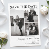 Moderne zwart-wit fotokrant bruiloft save the date