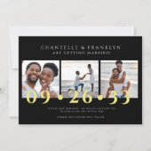 Moderne zwart-wit foto's slaan de datum op kaart (Voorkant)