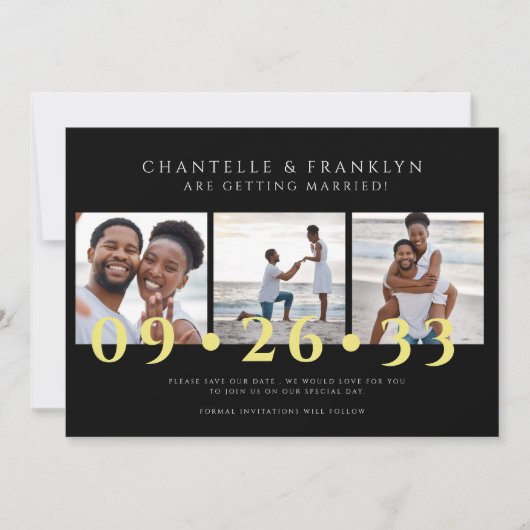 Moderne zwart-wit foto's slaan de datum op kaart (Voorkant)