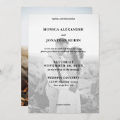 Moderne zwart-wit fototrouwkaart kaart (Voorkant / Achterkant)