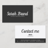 Moderne zwart-wit gedurfde naam visitekaartje (Voorkant / Achterkant)