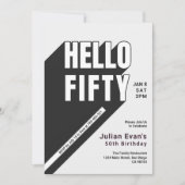 Moderne zwart-wit gedurfde typografie 50e verjaard kaart (Voorkant)