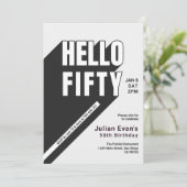 Moderne zwart-wit gedurfde typografie 50e verjaard kaart (Staand voorkant)