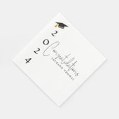 Moderne Zwart-wit Gefeliciteerd Afstuderen Servet (Hoek)